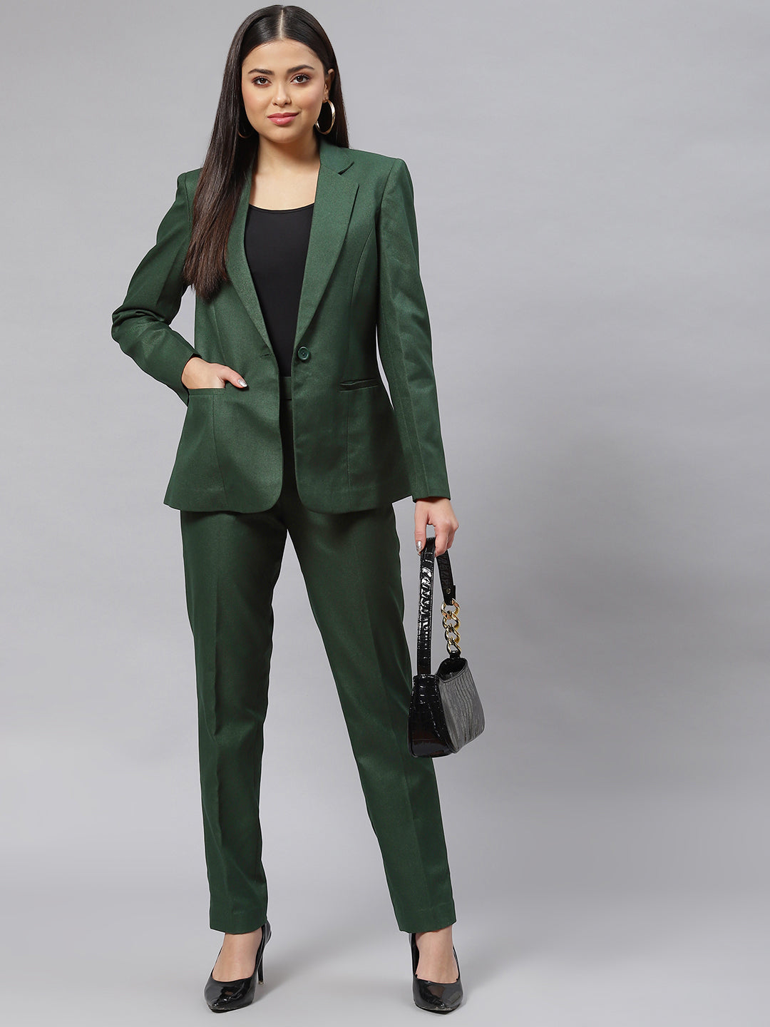 Tweed Pantsuit - Bottle Green – PowerSutra