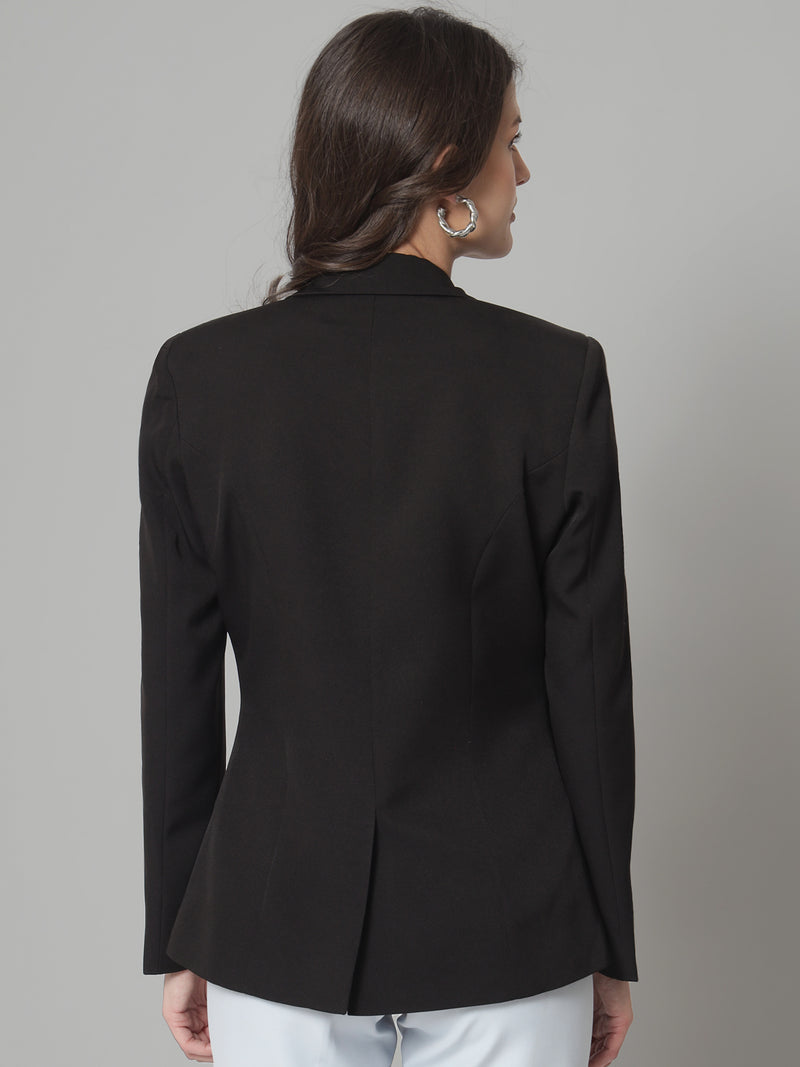 Stretch Notch collar blazer-Black marina