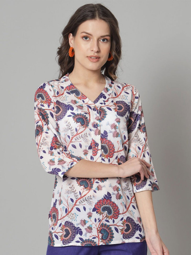 V-Neck Printed top