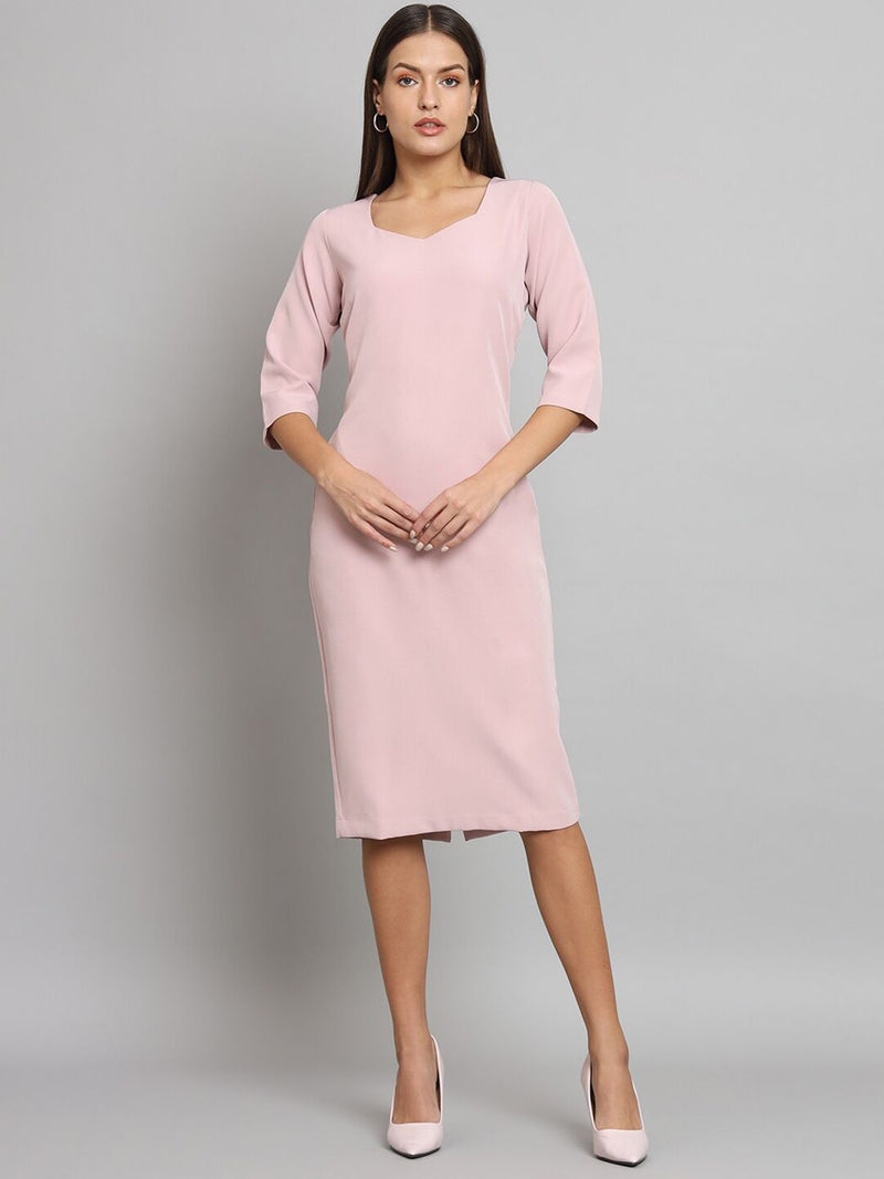 Stretch Pencil dress- Baby Pink