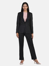 Poly Cotton Pant Suit - Black