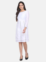 Dupioni A line Party Dress - Paper White