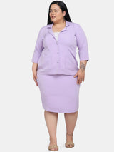 Business Formal Stretch Skirt Suit - Lavender