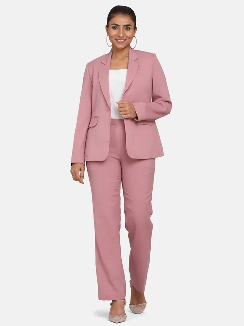 Women's Formal Poly Crepe Pant Suit - Pink