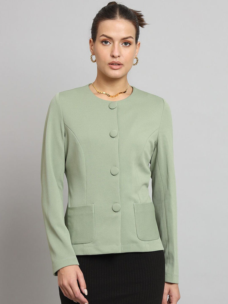 Short Jacket without collar- Sage Green