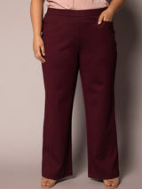 Wide Bottom Mid Waist Stretch Pants