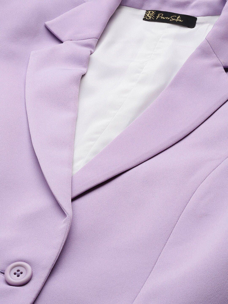 Single Button Light Weight Stretch Blazer - Lavender