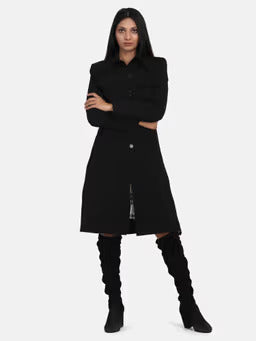 Solid Essential Coat - Black