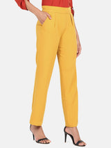 Mid Waist Pleated Wide Bottom Pants