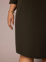 Stretch Knit Sheath Dress- Olive