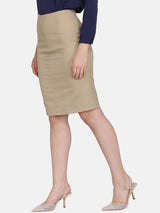 Straight Skirt - Hazel Wood Beige