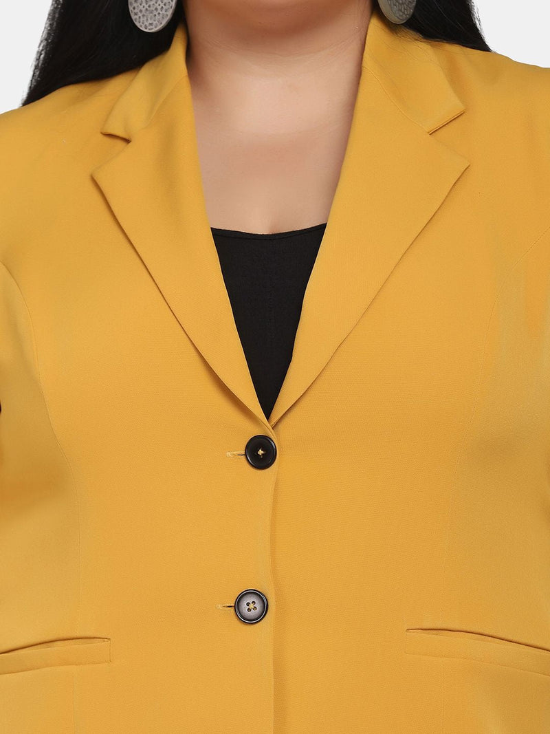 Women's Formal Pant Suit For Work- Mustard Yellow