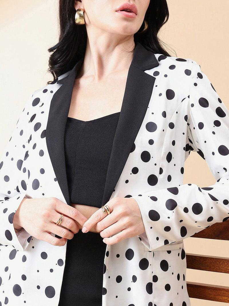 Polka Dot Blazer - Black and White