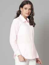 Collared Cotton Shirt- Pink