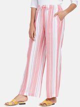 Striped Cotton Pyjama - Peach