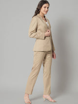 Poly Viscose Pant Suit - Beige