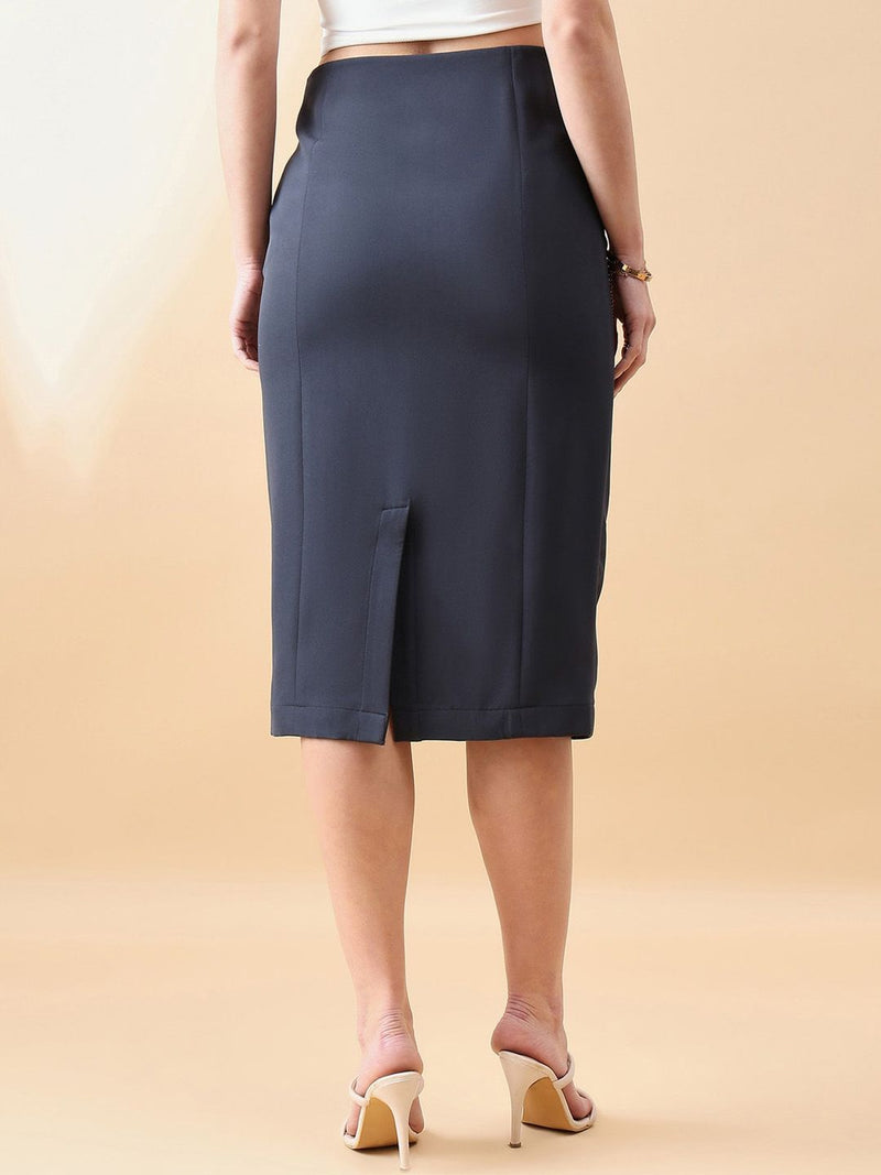 Stretch Pencil Skirt- Dark Grey