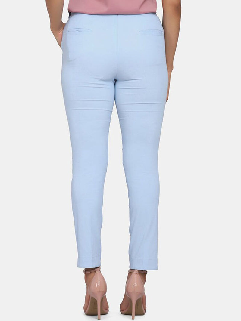 Women's Slim Fit Trousers - Sky Blue