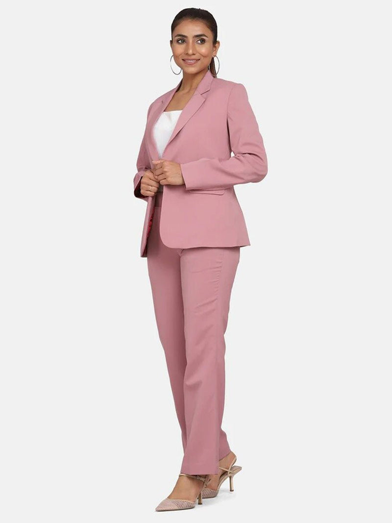 Women's Formal Poly Crepe Pant Suit - Pink