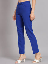 Regular Fit Mid Waist Trouser - Ink Blue