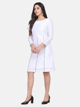 Dupioni A line Party Dress - Paper White