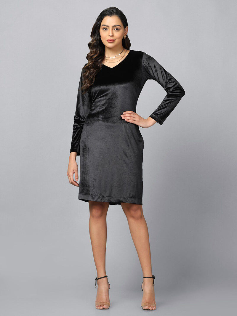 Velvet Party Dress- Black