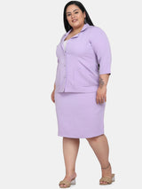 Business Formal Stretch Skirt Suit - Lavender