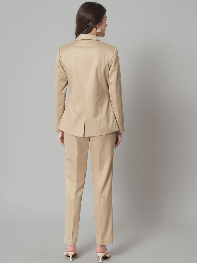 Poly Viscose Pant Suit - Beige