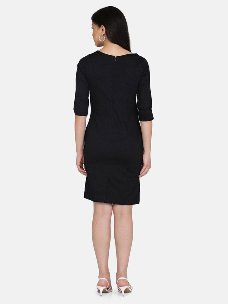 Stretch Sheath Dress - Black