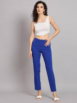 Regular Fit Mid Waist Trouser - Ink Blue