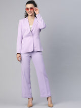 Single Button Light Weight Stretch Blazer - Lavender