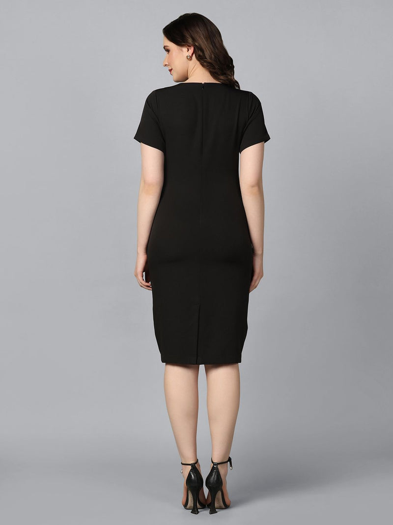 Stretch Pencil Dress- Black