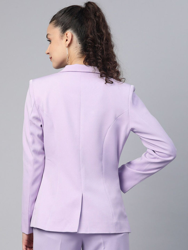 Single Button Light Weight Stretch Blazer - Lavender