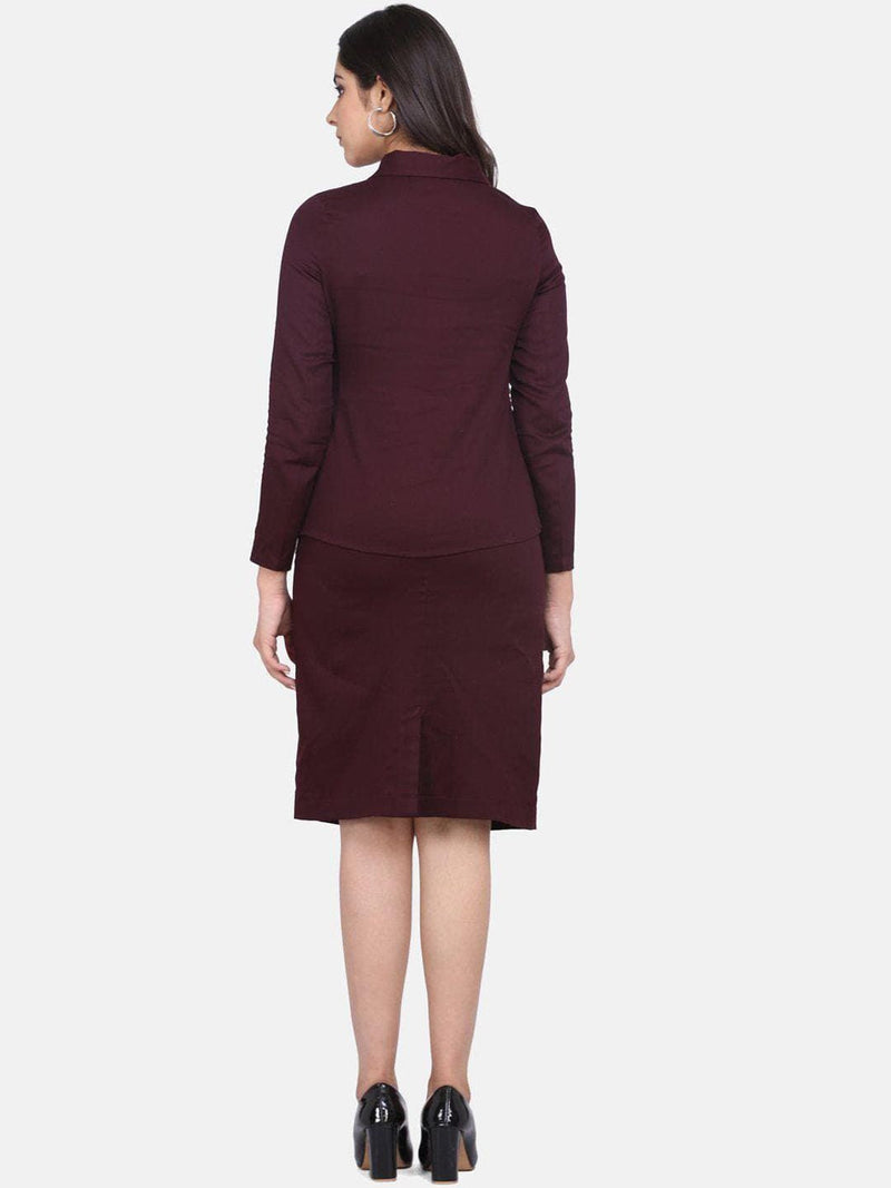 Straight Skirt- Burgundy