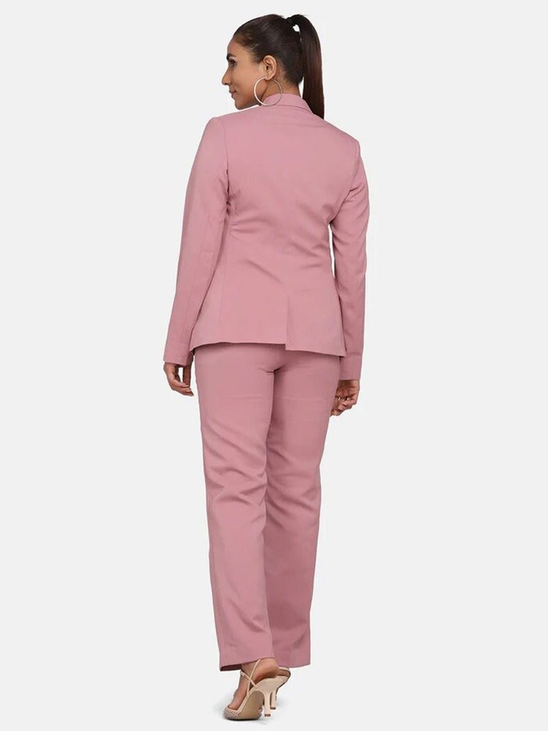 Women's Formal Poly Crepe Pant Suit - Pink