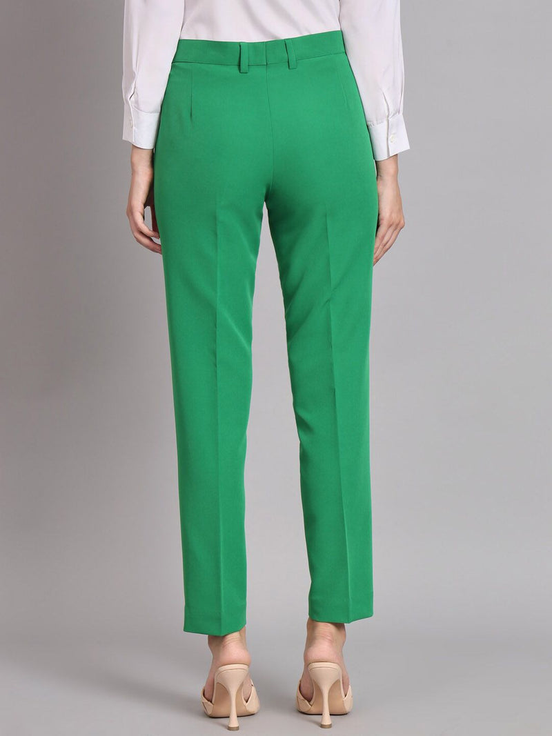 Regular Fit Mid Waist Trouser - Parrot Green