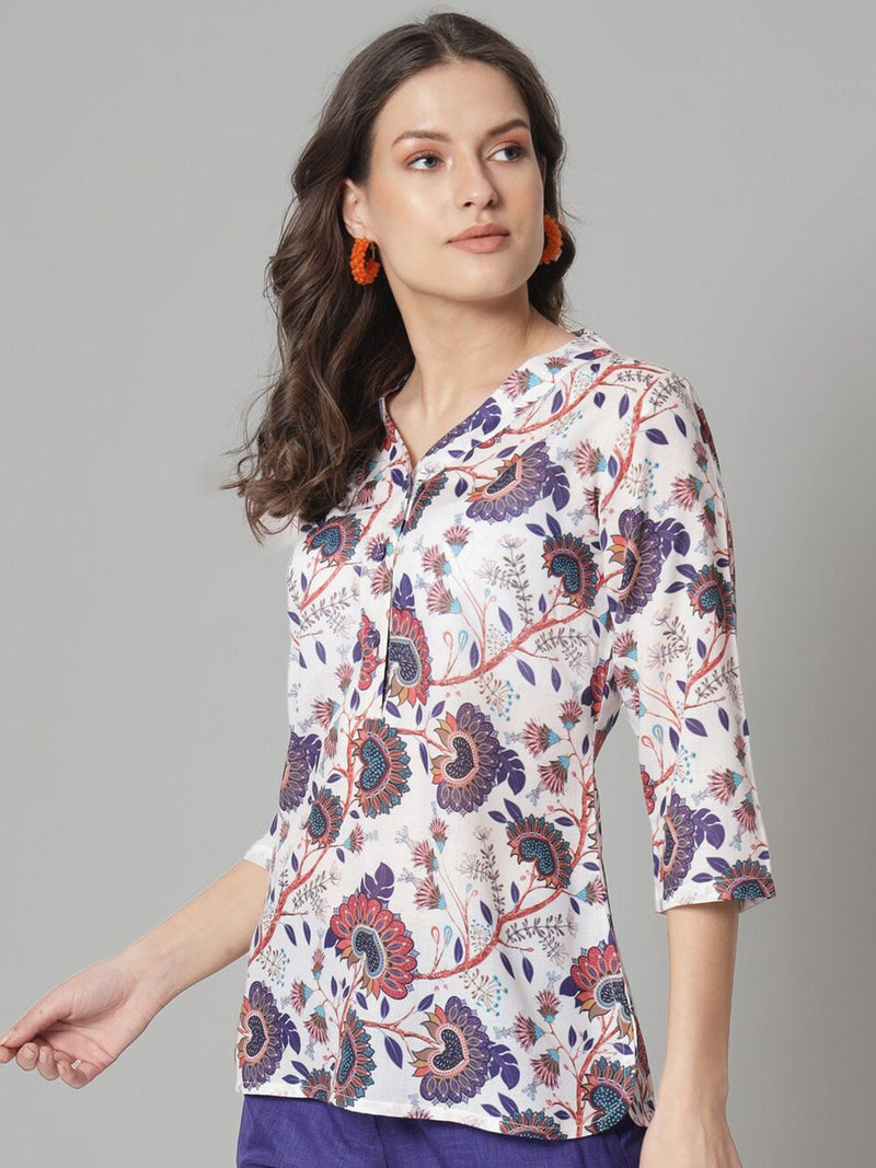 V-Neck Printed top