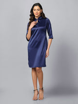 Satin party dress - Navy Blue