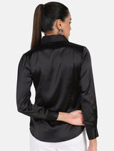 Satin Stretch Shirt - Black