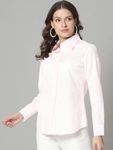 Collared Cotton Shirt- Pink