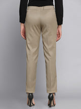 Poly Cotton Mid Waist Regular Fit Pants - Bamboo Beige