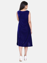 Velvet High Low Evening Dress- Royal Blue