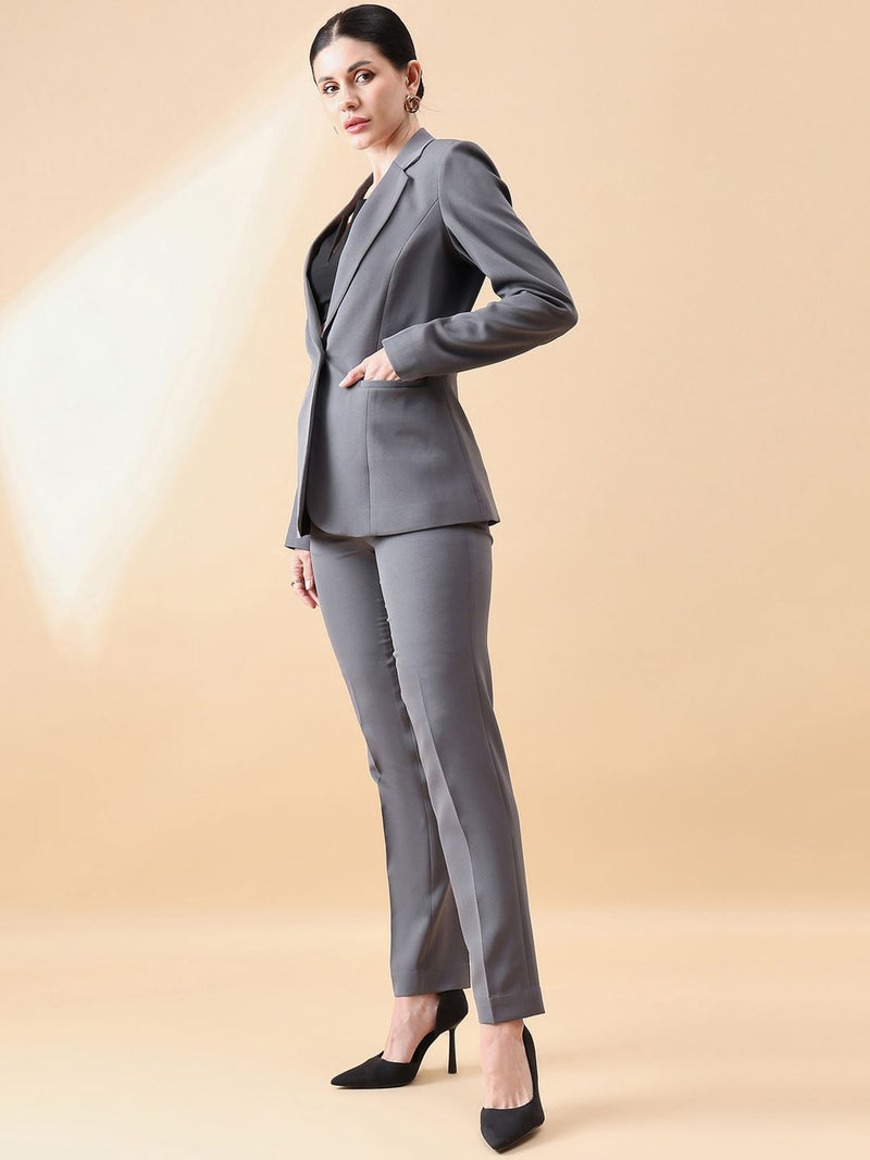 Stretch Pant suit- Dark Grey