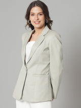 Notched Collar Blazer- Sage Green