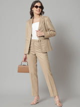 Poly Viscose Pant Suit - Beige