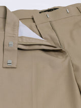 Poly Cotton Mid Waist Regular Fit Pants - Bamboo Beige