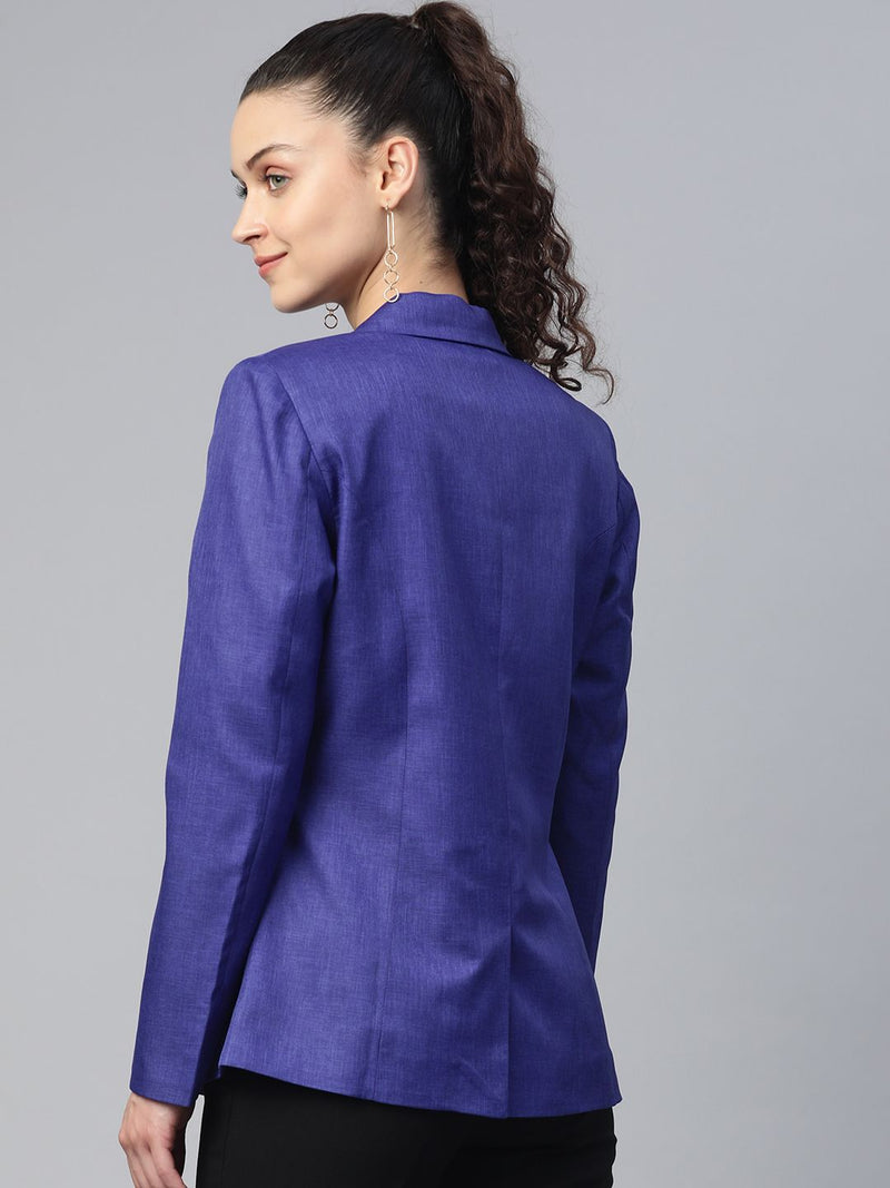 Notched collar  blazer - Royal Blue