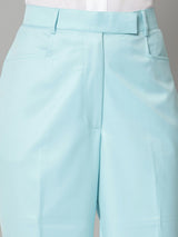 Poly Cotton Mid Waist Formal Trouser - Sky Blue