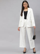 Stretch Pant Suit - White