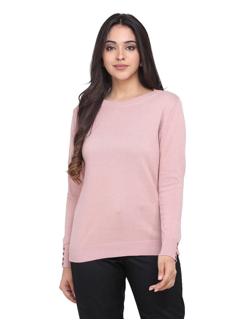 Cotton Pullover For Women - Onion Pink